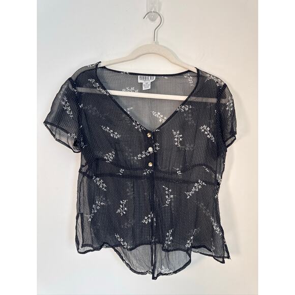 Vintage Robbie Bee 100% Silk Sheer Floral Blouse – 10P - Picture 1 of 7